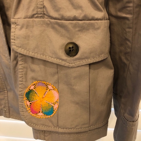 SALE! π OLSEN short utility Trench Coat with embroidery π - Picture 9 of 13